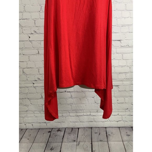 Neiman Marcus Red Sleeveless Jewel Keyhole V Neck Tunic Viscose Blouse M - Picture 6 of 10